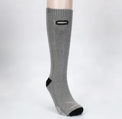 Produktbild von (Grau) Beheizte Socken für Männer und Frauen, elektrische Fernbedienungs-Heizsocken, wiederaufladbare 4000 mAh/5000 mAh batteriebetriebene Thermo-Fußwärmer, warme Winter-Baumwollsocken zum Skifahren, Reiten, Angeln, Camping, Wandern