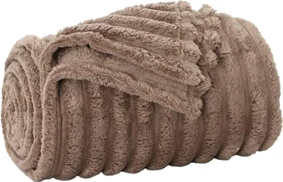 Zdjęcie produktu dla vidaXL koc polarowy camel 240 x 220 cm