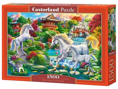 Productafbeelding van Puzzel van 1500 stukjes, "Eenhoornentuin", modelnummer 152117, merk Castorland