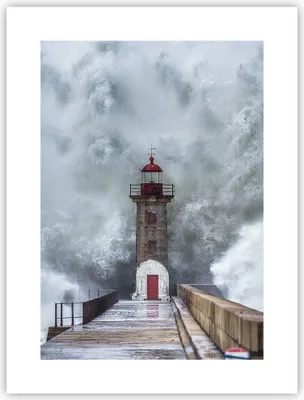 Produktbild von Poster - Poster ohne Rahmen - Laterne Meer Sturm - 30x40 cm - Wand Bild - Wanddeko - Wandbilder - Kunstposter - Wandposter - Bilder - Kunstdruck - Wanddekoration - Wandbild - P2XPA30x40-5003