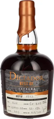 Produktbild von Dictador BEST OF 1972 EXTREMO Colombian Rum Limited Release 44 % 0,70 lt.
