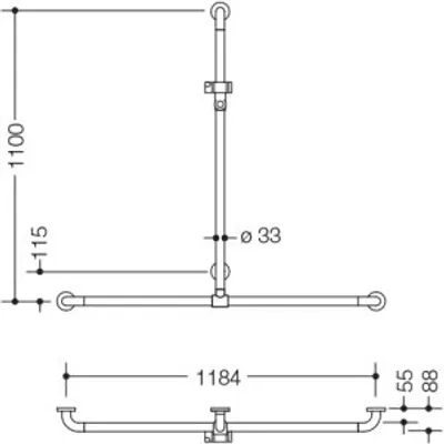 Produktbild von HEWI 801.35.43054 DUHA m.Br.H.St. verschiebb. Br.H.92