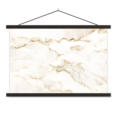 Produktbild von MuchoWow® Textilposter Marmor - Limette - Gold - Luxus - Marmoroptik - Weiß 120x80 cm mit schwarzem Rahmen - Wanddeko