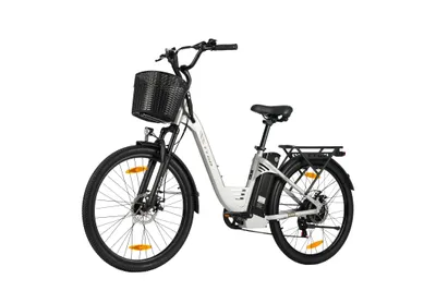 Productafbeelding van C2 PRO elektrische stadsfiets voor volwassenen, 250 W, 36V 18Ah, 25 km/u, 26-inch banden voor terrein, maximaal draagvermogen: 125 kg, kleur: zilver