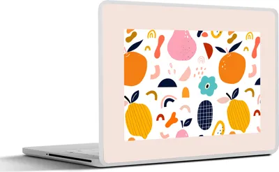 Produktbild von MuchoWow® Laptop Aufkleber Sticker Cover Pastell - Lebensmittel - Obst - Blume - Zitrone 30x21 cm - Sticker für Laptop - Selbstklebend