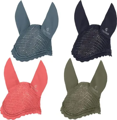 Produktbild von Eskadron Classic Sports Fliegenkopfschutz Fly Hood, Fliegenohren " JEWEL " mit Kordel, Shetty Farbe - steelblue