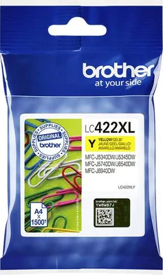 Image de Brother - Cartouche d'encre LC-422XLY jaune | 5 pièces