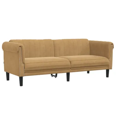 Produktbild von 3-Sitzer Sofa Braun Kunstleder Wildleder-Optik