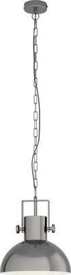 Produktbild von EGLO Pendellampe Lubenham, 1 flammige Vintage Pendelleuchte im Industrial Design, Retro Hängelampe aus Stahl , Farbe: Nickel matt, creme, Fassung: E27