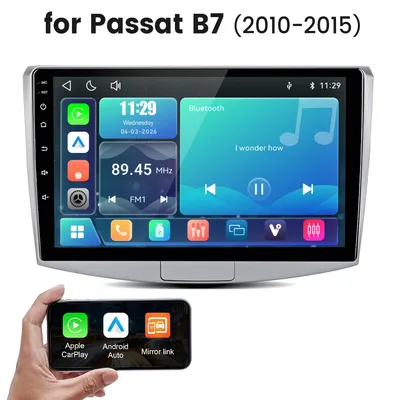 Obrázek produktu pro Autorádio JUNSUN s Linuxem, 10 palců, s bezdrátovým CarPlay a Android Auto, Bluetooth, FM, USB, pro VW Passat B7 (2010-2015)