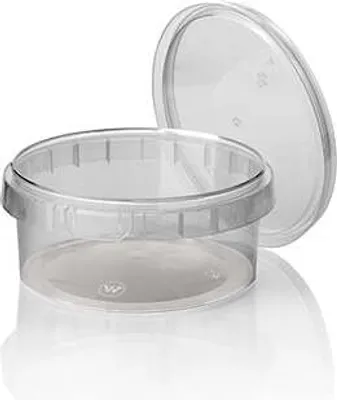Produktbild von Feinkostbecher, PP 300 ml Ø 11,8 cm · 5,1 cm transparent mit Originalitätsverschluss