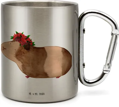 Produktbild von Mr. & Mrs. Panda Thermobecher Meerschweinchen Weisheit - Transparent - Geschenk, Spruch, Teetasse, Trinkbecher Edelstahl, Wunderland, thermotasse, Wunder, Motivation