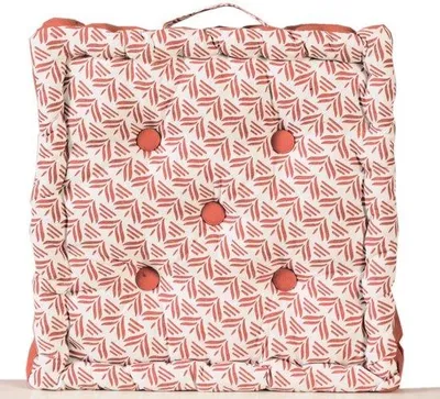Productafbeelding van Unyqoos® Vierkante vloerkussens, 40 x 40 cm – katoen, terracotta print en handgreep