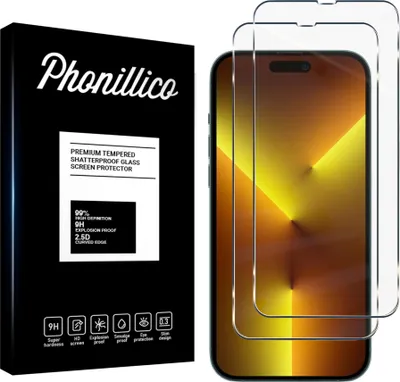 Zdjęcie produktu dla Szkło hartowane do iPhone 14 PRO [2 sztuki] Folia ochronna na ekran odporna na zarysowania Phonillico®