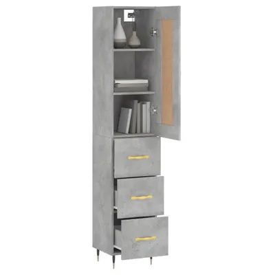 Obrázek produktu pro Skříň highboard betonově šedá 34,5x34x180 cm kompozitní dřevo