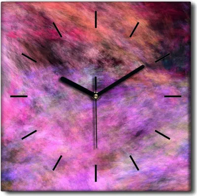 Produktbild von Coloray Uhr auf Leinwand 30x30 cm Wand Uhr Dekoration Wohnzimmer Segeltuch schwarze Hände -Abstraktion Kunstkunst