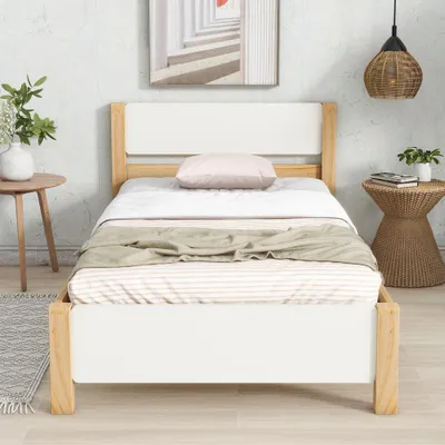 Obrázek produktu pro Jednolůžko - Rám postele - Postel - Přístělová postel - Dětská postel - Robustní borovicové dřevo - Jednoduchá montáž - 90x200 cm
