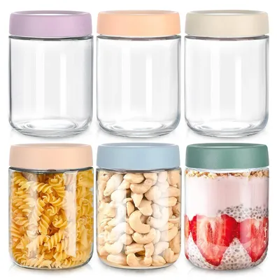 6er-Set Weithals-Gläser 500 ml mit luftdichten Deckeln