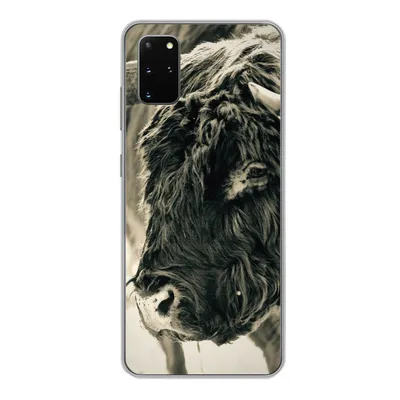 Produktbild von MuchoWow® Handyhülle Schutzhülle Hülle für Samsung Galaxy S20 Plus Schottischer Highlander - Schnee - Hörner Silikon Softcase Handy Hülle - Hartschale
