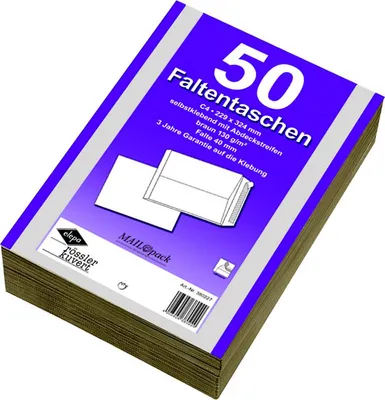 Produktbild von 50 Faltentaschen Versandtaschen C4 mit 4cm Falte