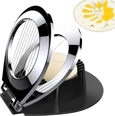 Image de Coupe-œuf en acier inoxydable 2 en 1 Métal 304 Lavable au lave-vaisselle