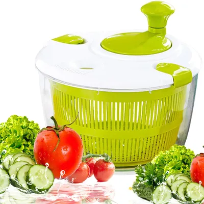 Produktbild von Salatschleuder 5L Salad Spinner Mit Deckel Salatschleudern Salatschüssel Gemüsetrockner Zum Waschen und Trocknen von Salaten Gemüse und Obst