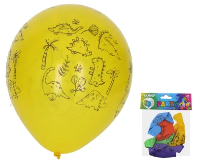 Produktbild von Aufblasbarer Ballon 30 cm – Set mit 5 Dinosauriern