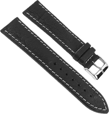 Produktbild von Wasserbüffel Ersatzband Uhrenarmband Leder schwarz 20mm 17672S