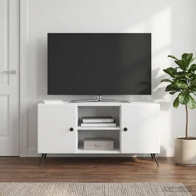 Obrázek produktu pro Maison Exclusive – skříňka pod televizi 102 x 34,5 x 50 cm, lesklá bílá, dřevotřísková deska