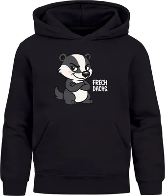 Produktbild von Kinder Hoodie Jungen Frechdachs Tiermotiv Kapuzenpulli mit Aufdruck Print Sweatshirt mit Kapuze Jungengeschenke Moonworks®