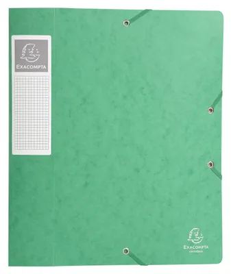 Produktbild von Exacompta 10x Archivbox Rücken 60mm Karton + 3 Klappen Gummizug A4 Grün 16003H