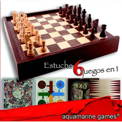 Produktbild von Aquamarine 6-in-1 Brettspiel Golden  Golden One Size