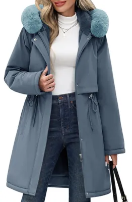 Imagen del producto de Chaqueta de forro polar de manga larga con capucha para climas fríos