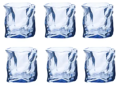 6 Gläser 200 ml, unregelmäßig, transparent, für Bier, Wein, Whisky