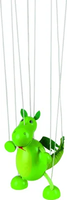 Produktbild von goki 51754 Marionette Dinosaurier, grün