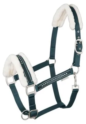 Imagen del producto de Waldhausen - Cabresto elegante de imitación de piel, color verde pino, para caballos y ponis