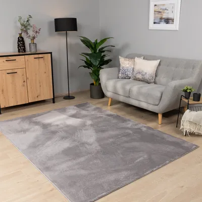 Produktbild von Teppich Wohnzimmer Kurzflor Waschbar Einfarbiges Muster Weich Rutschfest Modern Grösse 60x100 cm