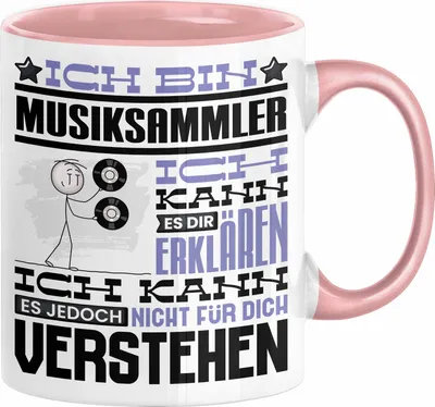 Produktbild von Musiksammler Geschenk Tasse Lustige Geschenkdiee für einen Musiksammler Geburtstag Ich Bin Musiksammler Ich Kann Es Dir Erklären Aber Nicht Für Dich Verstehen (Rosa)