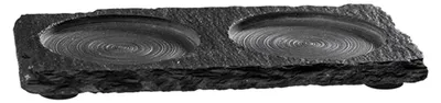 Immagine prodotto di Lastra di legno naturale - 15 x 8 cm - Spessore del materiale: 6-9 mm - 2 fessure di Ø 6 cm