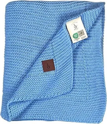 Produktbild von Baby Strickdecke, Babydecke, Weich & Atmungsaktiv, 80x100cm, Blau