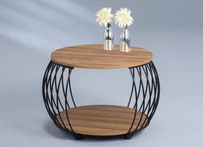 Produktbild von Couchtisch / Sofatisch Peking 1 in Eiche braun - MDF, Metall