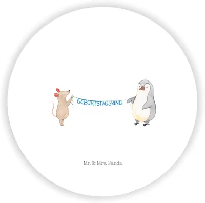 Produktbild von Mr. & Mrs. Panda magnet Maus Pinguin Geburtstag - Weiß - Geschenk, Happy Birthday, Geburtstagsfeier, Kühlschrankmagnet, whiteboardmagnet, Geburtstagsgeschenk, pinnwand