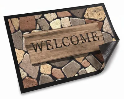 Productafbeelding van Deurmat welkom vuilopvangmat - 60 x 80 cm - Welcome design - Voor binnen en buiten