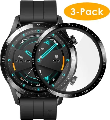 Produktbild von 3X 3D Schutzglas für Huawei Watch GT2 46 mm Panzerfolie Display Full Screen Curved 9H