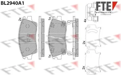 Produktbild von FTE Bremsbeläge Satz Vorne Bremsklötze für HYUNDAI Tucson (TL, TLE) 9011184