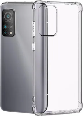 A transparent phone case is shown next to a smartphone.