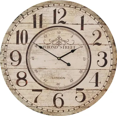 Produktbild von Clayre & Eef Wanduhr Ø 60 cm Beige MDF