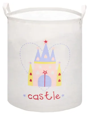Obrázek produktu pro SPRINGOS Koš na prádlo Truhla na prádlo s rukojetí 35 x 45 cm Kulatý pytel na prádlo se zámkem s potiskem