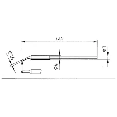 Obrázok produktu pre Spájkovací hrot Ersa série 0212, WD/1,6 mm, MiniMicroWell 0212WD (náhradný spájkovací hrot)