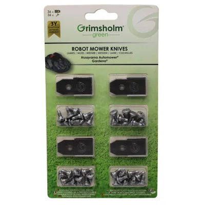 Produktbild von Grimsholm Green Messer für Rasenmäher Automower Husqvarna Klinge Gardena 36 Stk.
